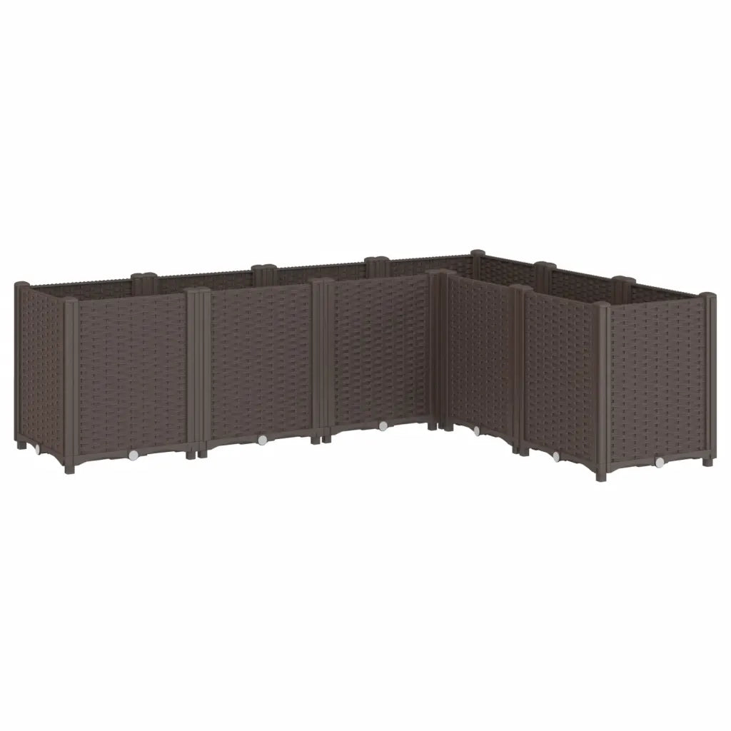 Fioriera | Cassetta per fiori | Vaso da Giardino Marrone 160x120x53 cm in PP