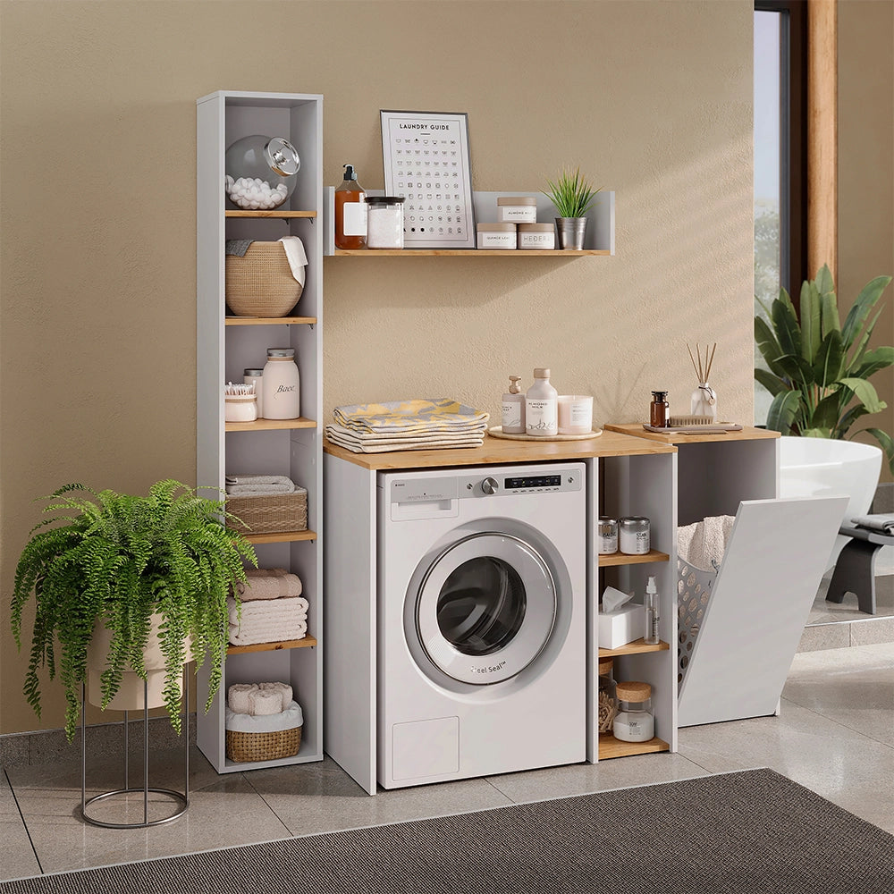 Mobile lavatrice Viktor Bianco/Rovere artigianale 93.6 x 88.2 cm Vicco