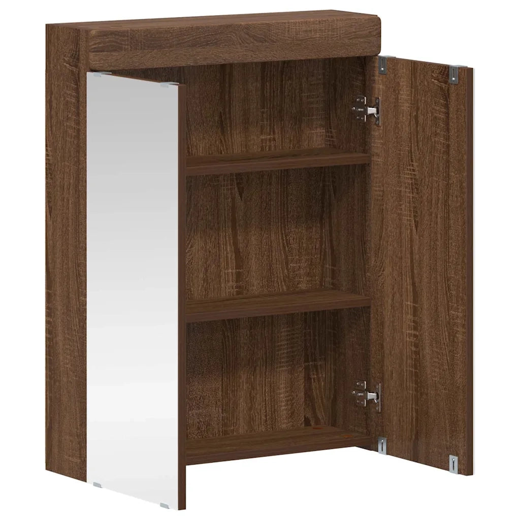 Mobiletto per specchio da bagno con porta TULUM Rovere Marrone