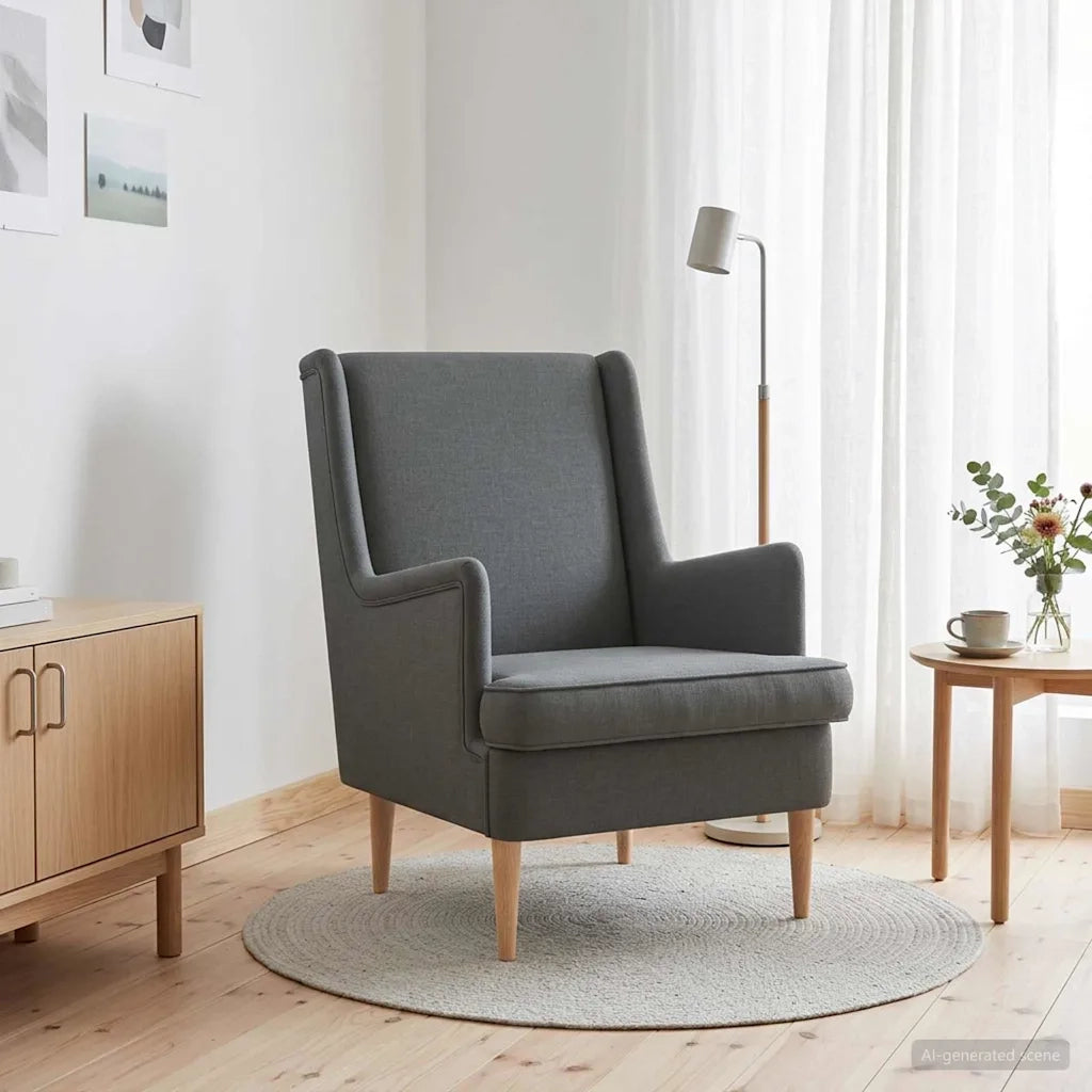 Poltrona-Divano Sedia-Poltroncina Grigio Scuro Tessuto 518720