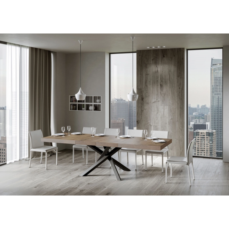 Tavolo allungabile 90x180/284 cm Volantis Premium telaio Antracite - Noce