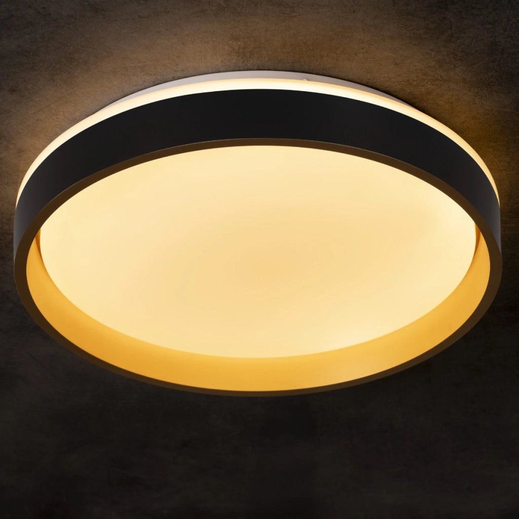 Plafoniera LED 25W CCT dimmer nero/oro Ø38 Kanlux SOLN