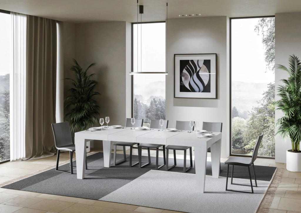 Tavolo allungabile 130/390x90 cm Spimbo Premium bianco frassino