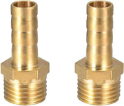 2 pezzi di cavo di protezione in acciaio con spine - 8mm/5/16 pollici con connettore BSP maschio 1/4 pollici.