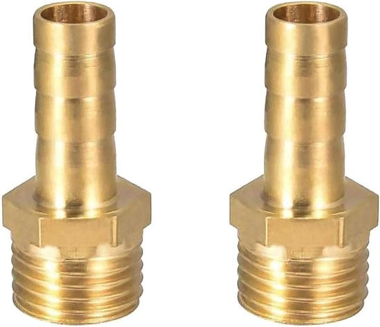2 pezzi di cavo di protezione in acciaio con spine - 8mm/5/16 pollici con connettore BSP maschio 1/4 pollici.