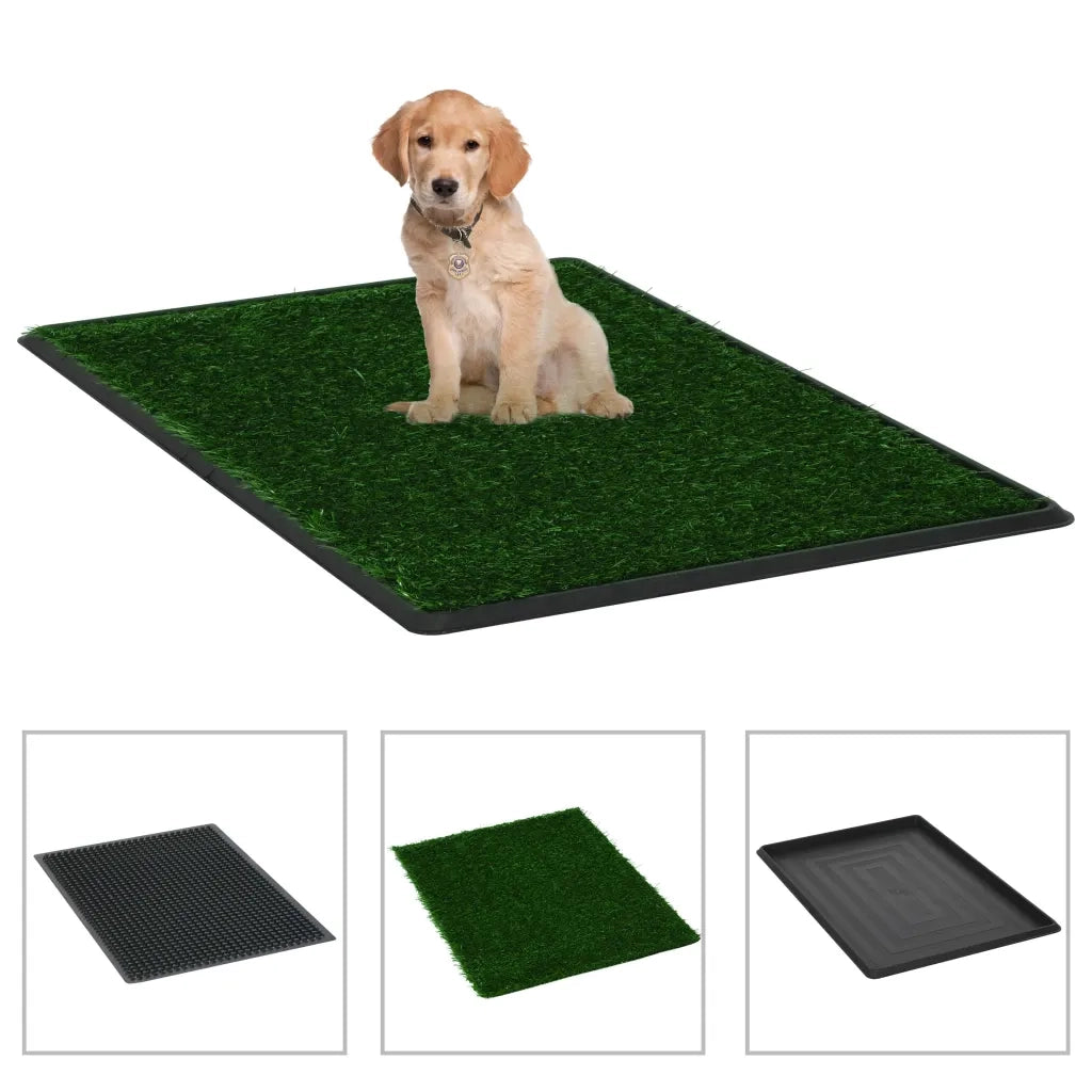 Toilette Animali 2pz Vassoio e Prato Finto Verde 76x51x3cm WC 170770