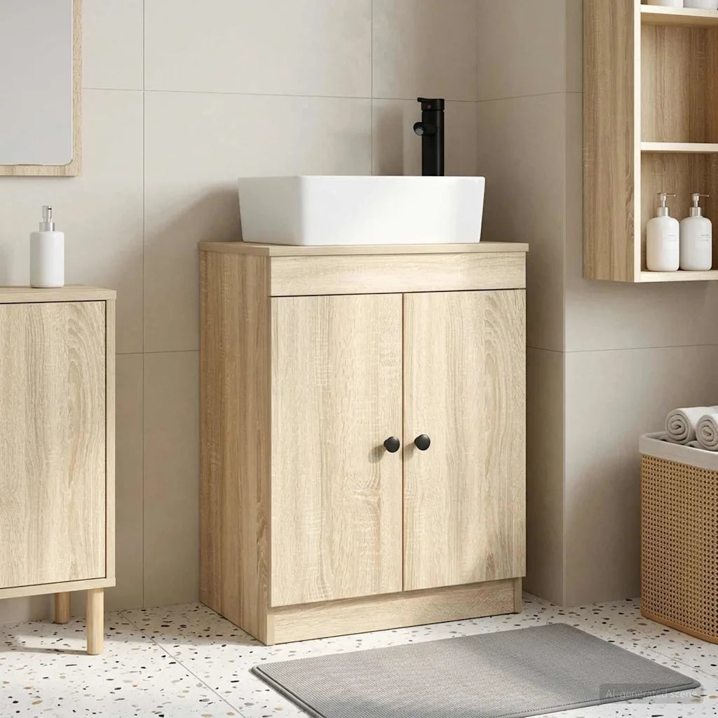 Mobile da bagno con Lavabo | Armadio Lavabo Rovere Sonoma 54 x 35 x 83 cm