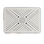Trade Shop - Soffione Doccia Bagno Rettangolare Ugelli Fori Miscelatore 32x22cm Abs Cromato 87538 -
