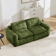 Divano modulare 2 posti 194x97 cm in ciniglia verde HOMVRA