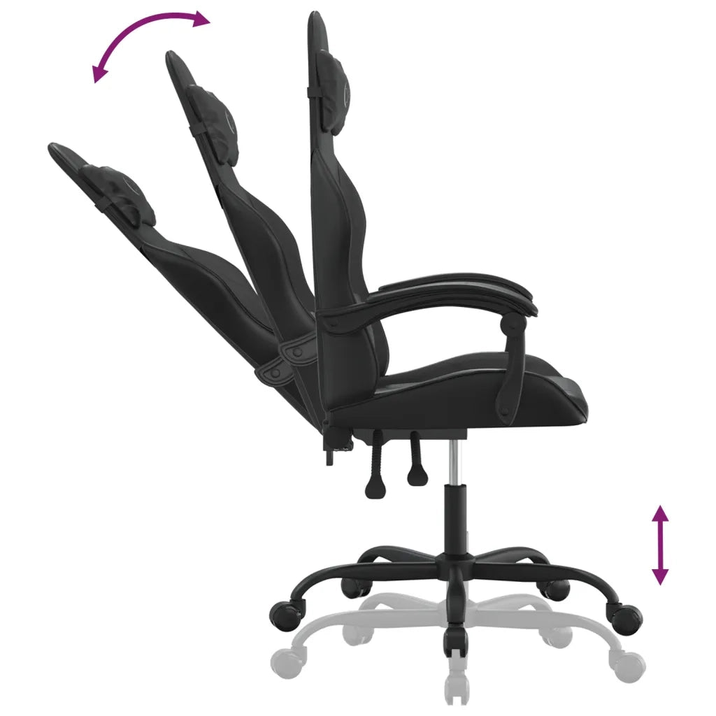 vidaXL Sedia da Gaming Nera in Similpelle