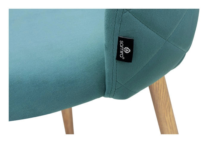Sedia imbottita in velluto verde petrolio - Sophie (2 pz) - SD26SOPM