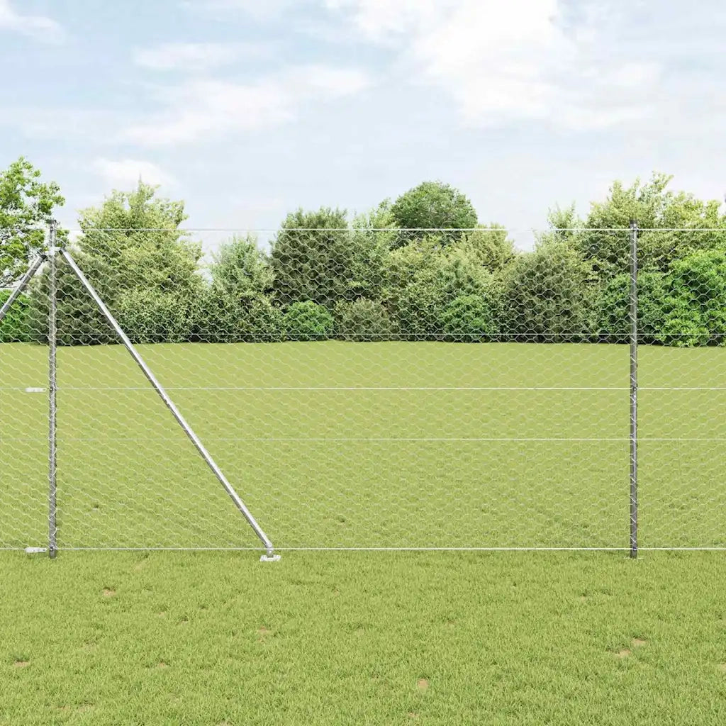 Palo della recinzione Argento 100 x 1,5 m (rete da 50 mm)