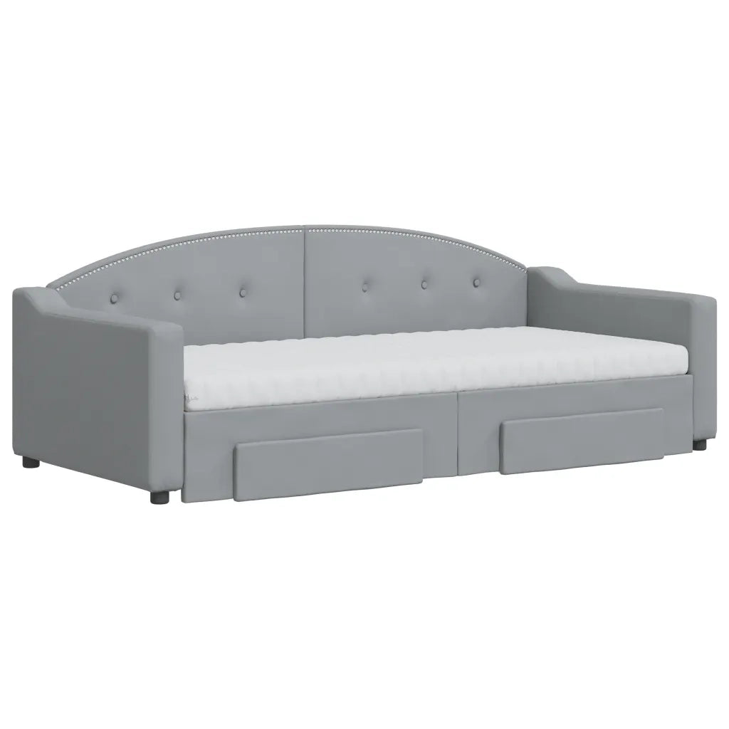 Divano Letto Estraibile Cassetti Grigio Chiaro 90x190cm Tessutocod mxl 106717