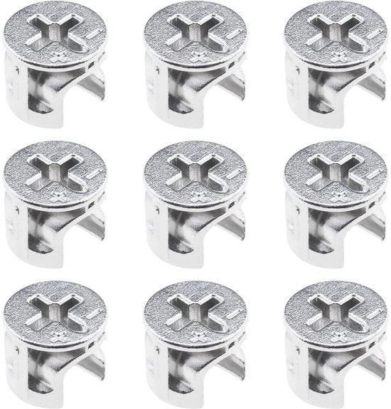 Connettore di Mobili 50 pezzi - Raccordo per Mobili - Resistente alla Corrosione - Adatto per Cassetti/Schermi/Dressing - Dimensioni 12x10mm - Duraturo - Connettore per Mobili