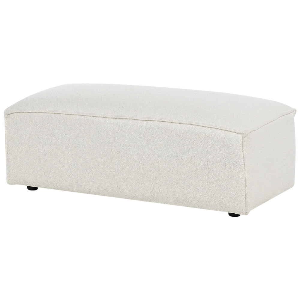 Divano componibile a 2 posti con ottomana Divano componibile in bouclé bianco con gambe nere Soggiorno moderno