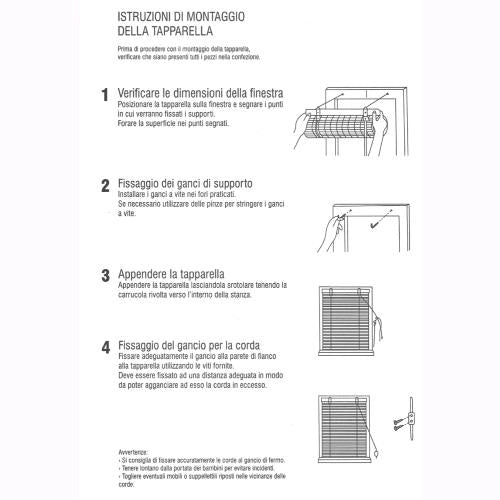 Tapparella in Listelli di Bambù 100x160H cm Midollino Marrone Scuro con carrucola Marisa