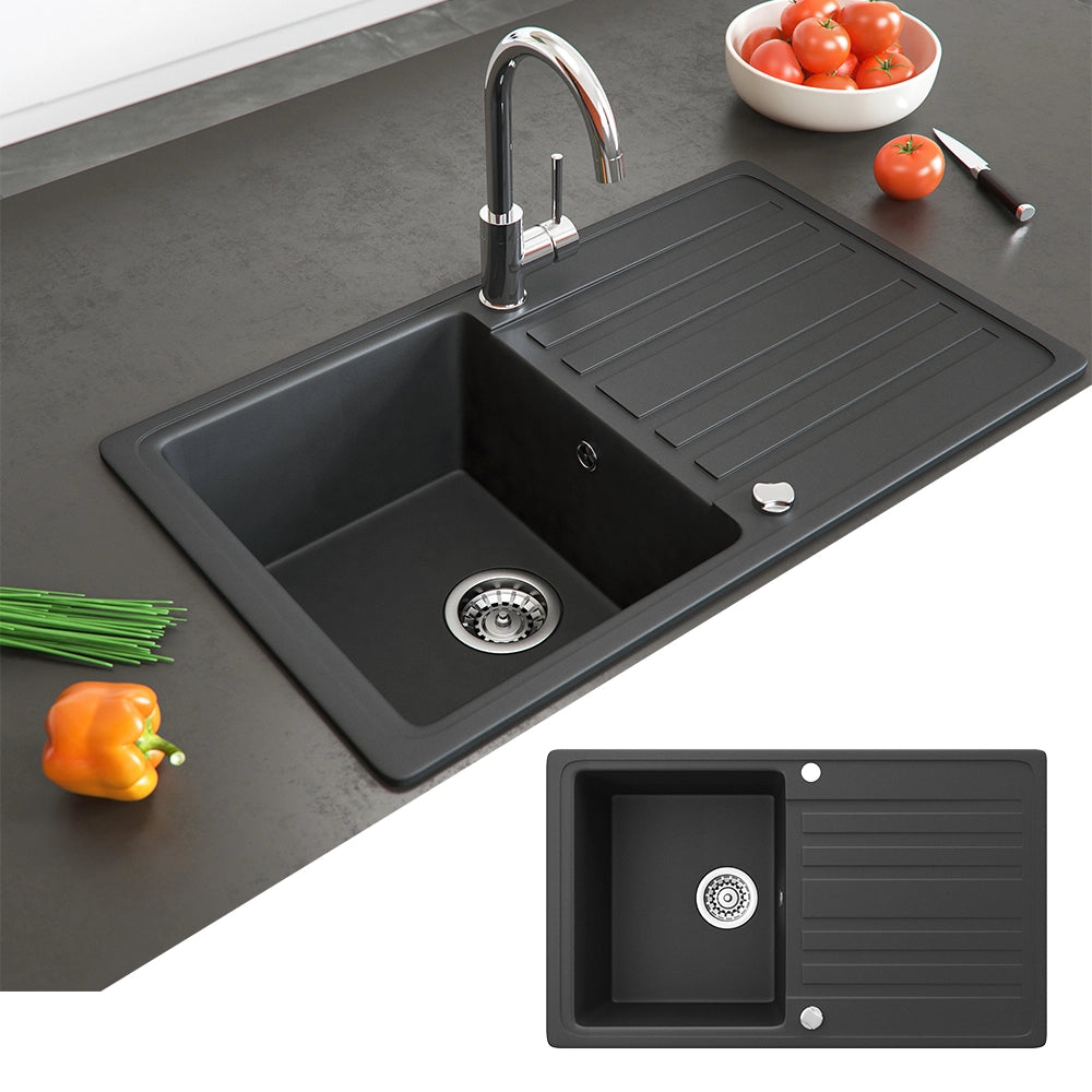 Bergström Lavello Nero 76.5 x 46 cm con asciugatura