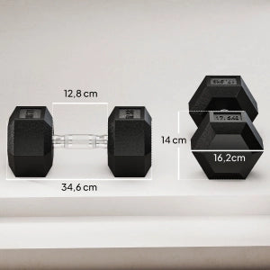 Manubrio 35 kg, impugnatura antiscivolo, nero e argento