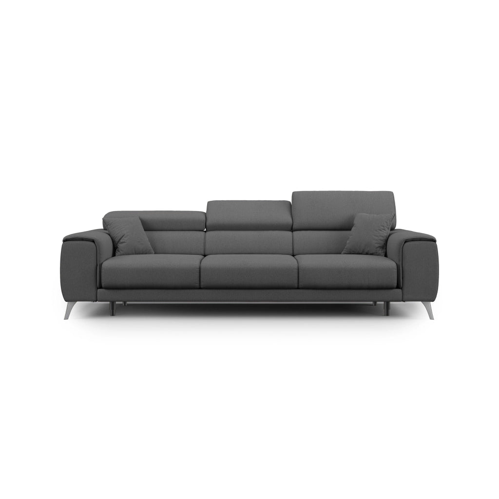 Fusion Divano con 3 sedute allungabili in tessuto smacchiabile T05 260 cm antracite