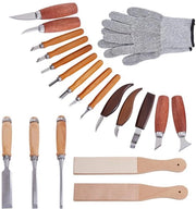 Kit di sega per legno con 7 pezzi di sega - 6 pezzi di utensili per dettagli - tavola di affilatura - manopole antiscivolo - guanti di sicurezza