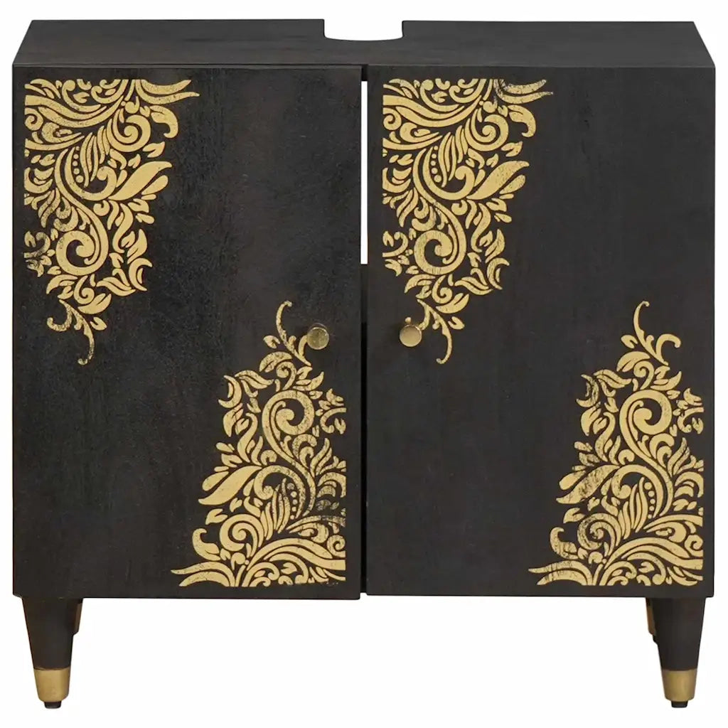 Armadio sottolavello con archiviazione-Mobile sottolavello Nero 62 x 33 x 58 cm