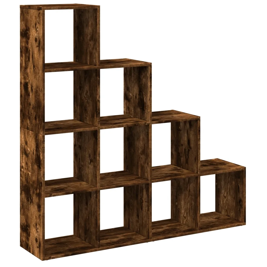 Libreria 4 Ripiani Rovere Fumo 131,5x29x131,5 cm in Truciolato 857971