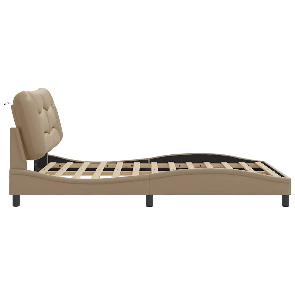 Giroletto senza Materasso-Struttura Letto Hvar Cappuccino 120x200 cm in Similpelle