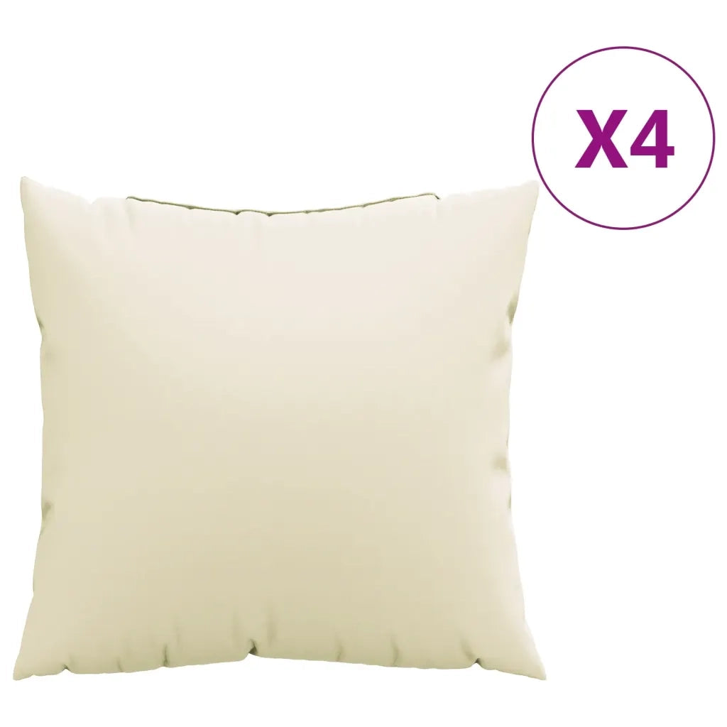 Cuscini per Divano 4 pz-Set di 4 Cuscini per Sofa Crema 50x50 cm in Tessuto