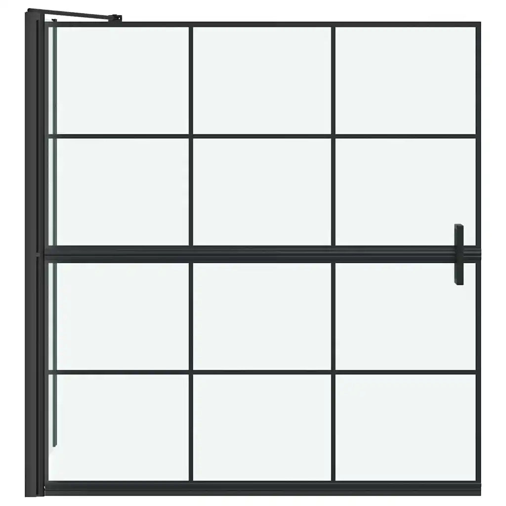 Schermo per Bagno e Doccia Nero e trasparente 116 x 68 x 128 cm