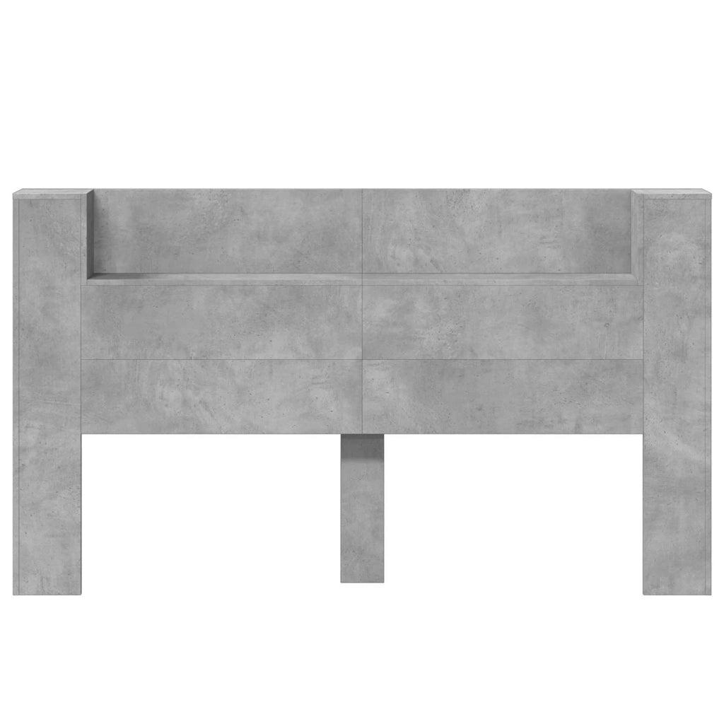 Testata con Mobile e LED Calcestruzzo 180 x 16,5 x 103,5 cm