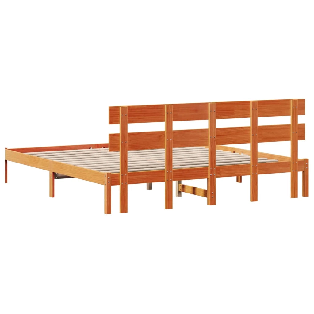 Struttura del letto Marrone 200 x 200 cm Legno massello di pino