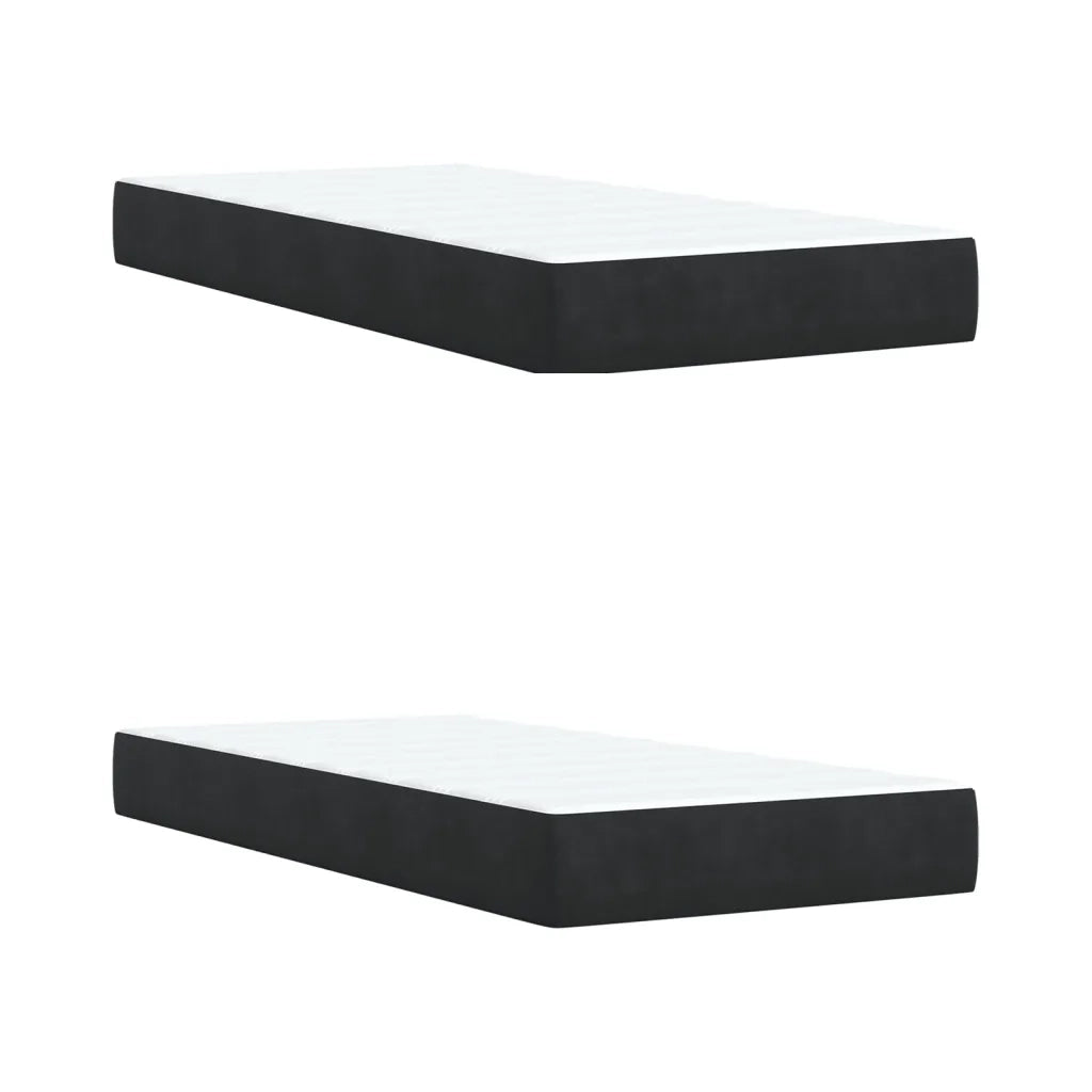 Giroletto a Molle con Materasso Nero 200x200 cm in Velluto 3293298