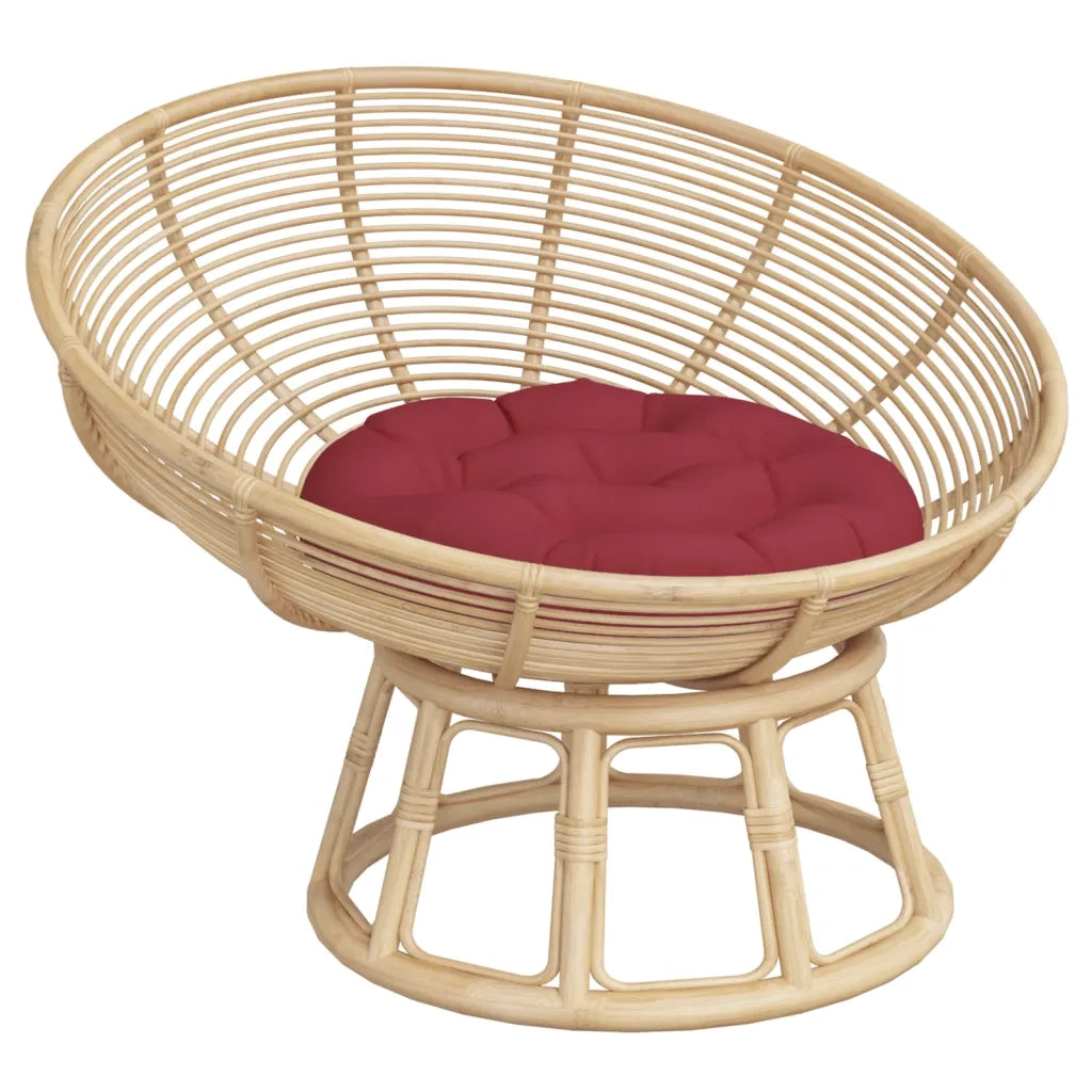 Cuscino Rotondo Rosso Vino Ø 60x11 cm in Tessuto Oxford 361949