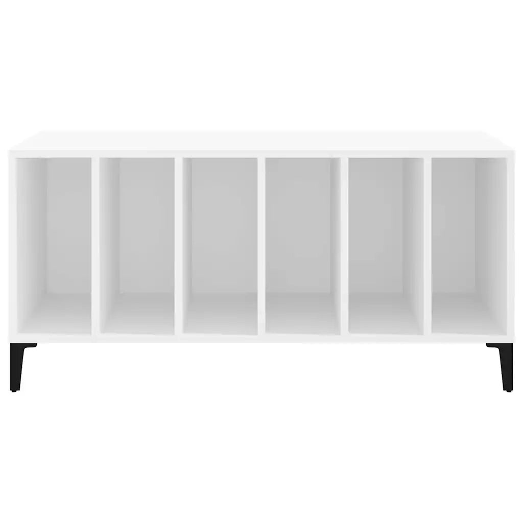 Mobile porta dischi pratico e classico 100 x 38 x 48 cm stile industriale legno bianco 02_0049222