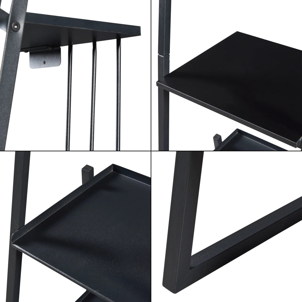 Scaffale dal design senza tempo per soggiorno/camera da letto mobile contenitore stile scala 184 x 40 x 40 cm nero 03_0011331
