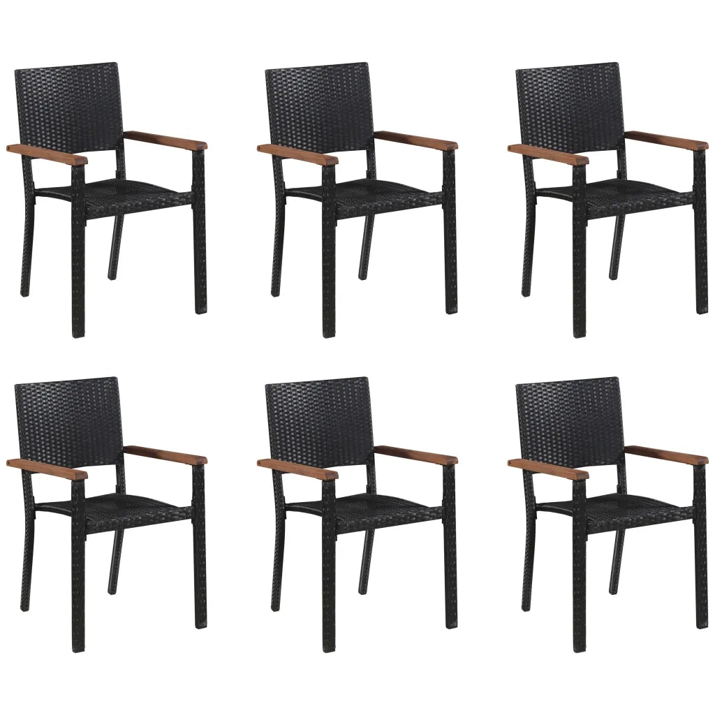Set Mobili da Pranzo per Giardino 7 pz Nero cod mxl 35383