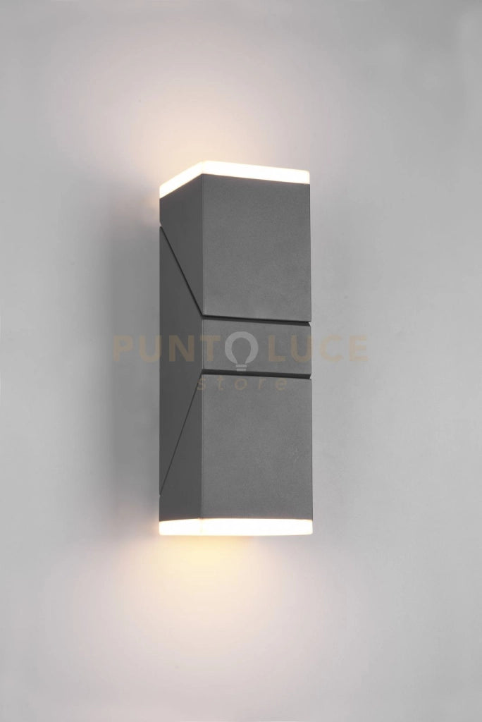 AVON APPLIQUE LED 14W 1600lm, 3000K DA ESTERNO ANTRACITE 2 DIFFUSORI ORIENTABILI IP54 H. 28CM