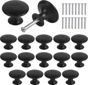 Set di 16 maniglioni per cassetti, 30 mm maniglioni vintage per comodini, maniglioni per ante, maniglie per ante rotonde, maniglie per porte, maniglioni per cassetti, maniglioni per mobili, maniglioni per cassetti della cucina (nero)