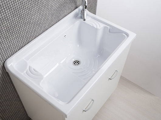 Mobile Lavatoio in ABS 80x50x88 cm 2 Ante Ambrosini Doris Bianco Opaco