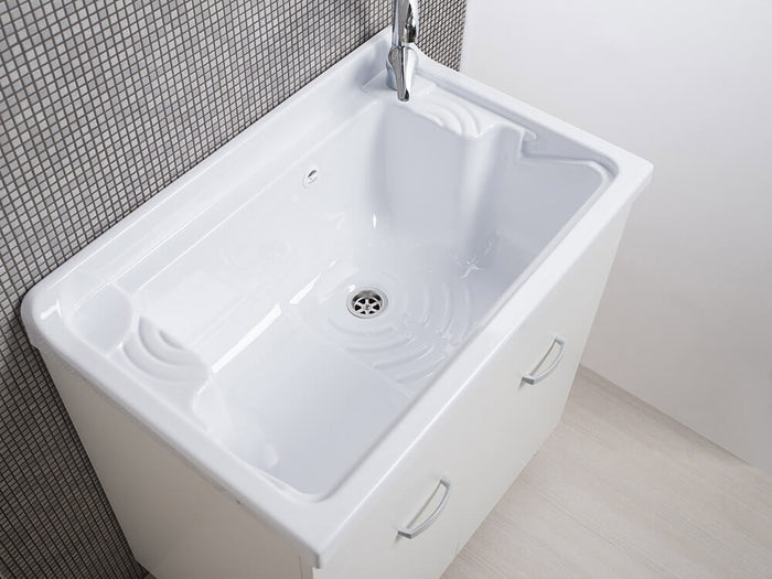 Mobile Lavatoio in ABS 80x50x88 cm 2 Ante Ambrosini Doris Bianco Opaco