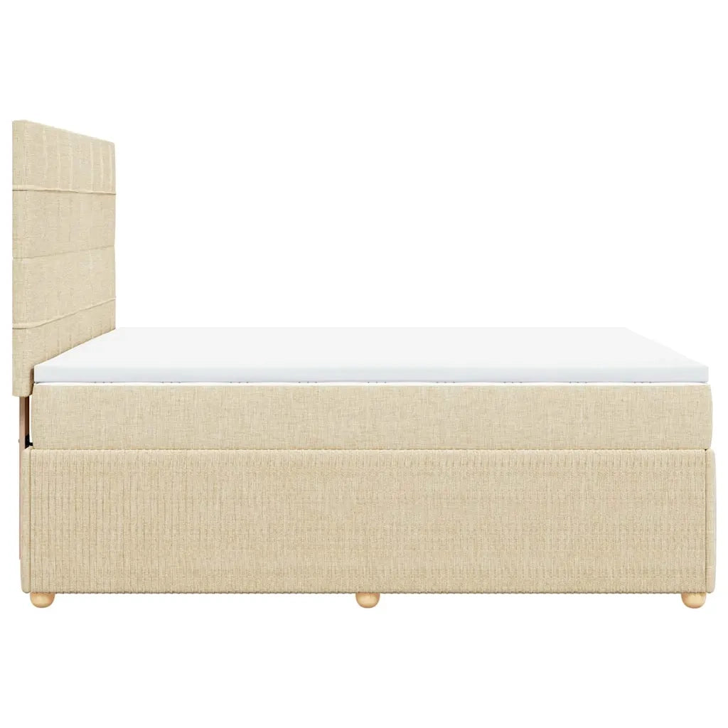 Giroletto a Molle con Materasso Crema 140x200 cm in Tessuto 3292084
