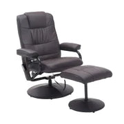 Poltrona Massaggiante Relax con Poggiapiedi, 10 Punti di Vibrazione, 1 Telecomando, 77 cm x 84 cm x 95 cm, Marrone