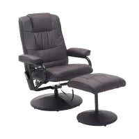 Poltrona Massaggiante Relax con Poggiapiedi, 10 Punti di Vibrazione, 1 Telecomando, 77 cm x 84 cm x 95 cm, Marrone