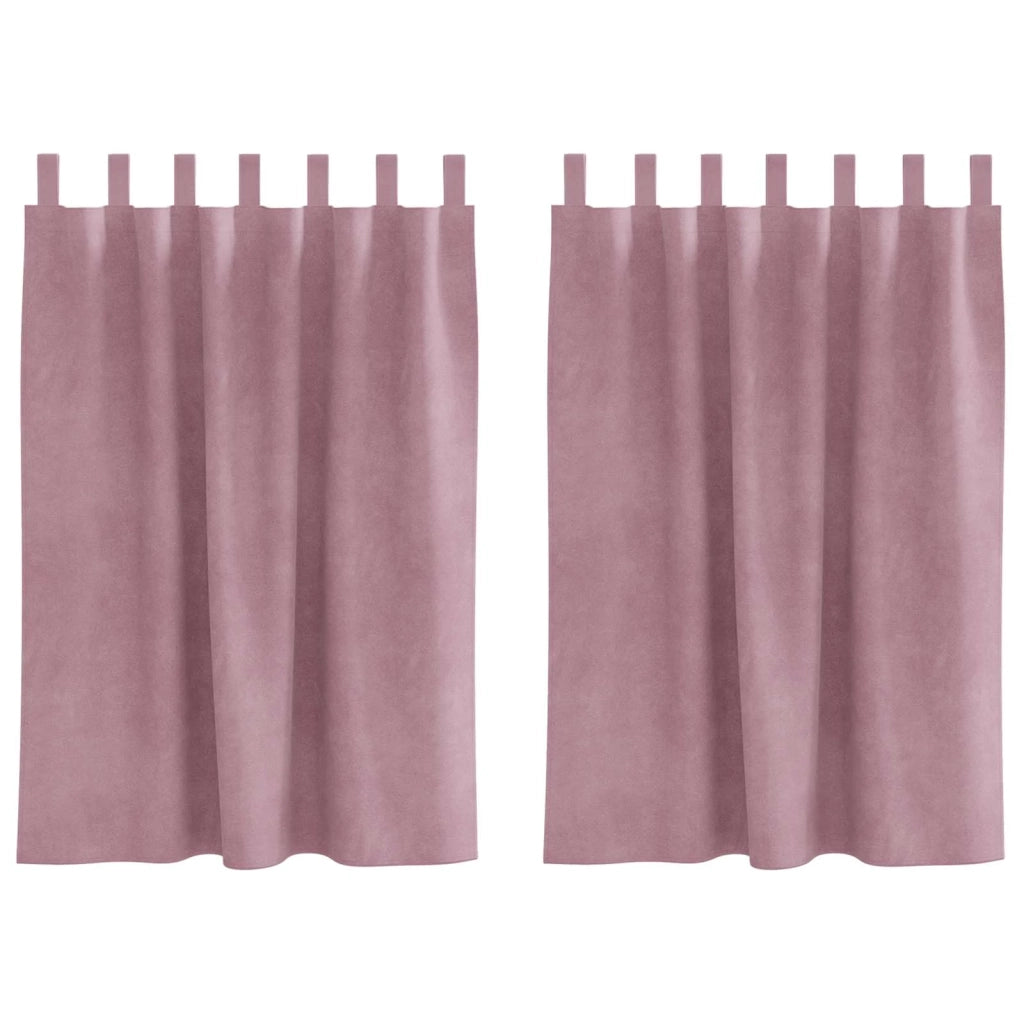 Tende Oscuranti | Tende Blackout 2 pz Rosa scuro 140 x 140 cm Velluto