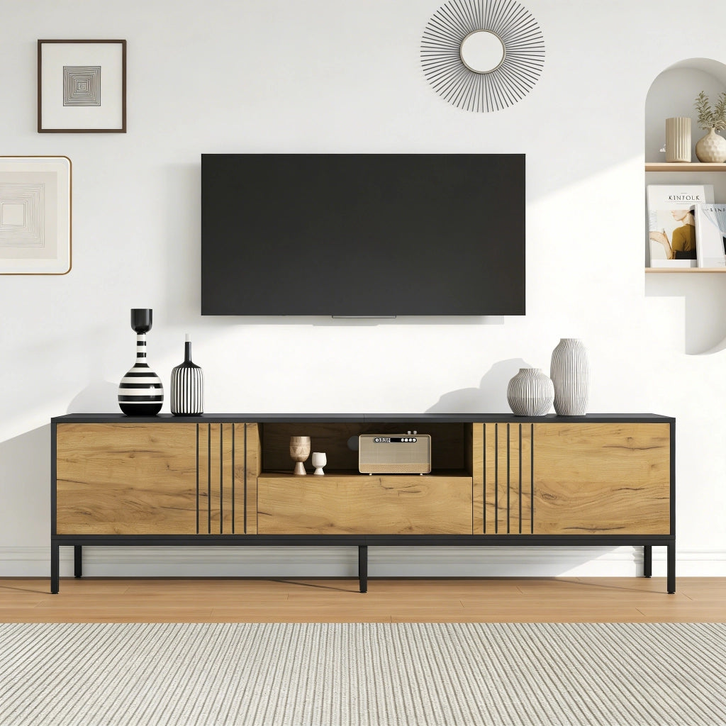 Mobile TV Lowboard ¨C MINIMAL ¨C Legno, 2 Ante e 1 Cassetto, 170x35x50 cm