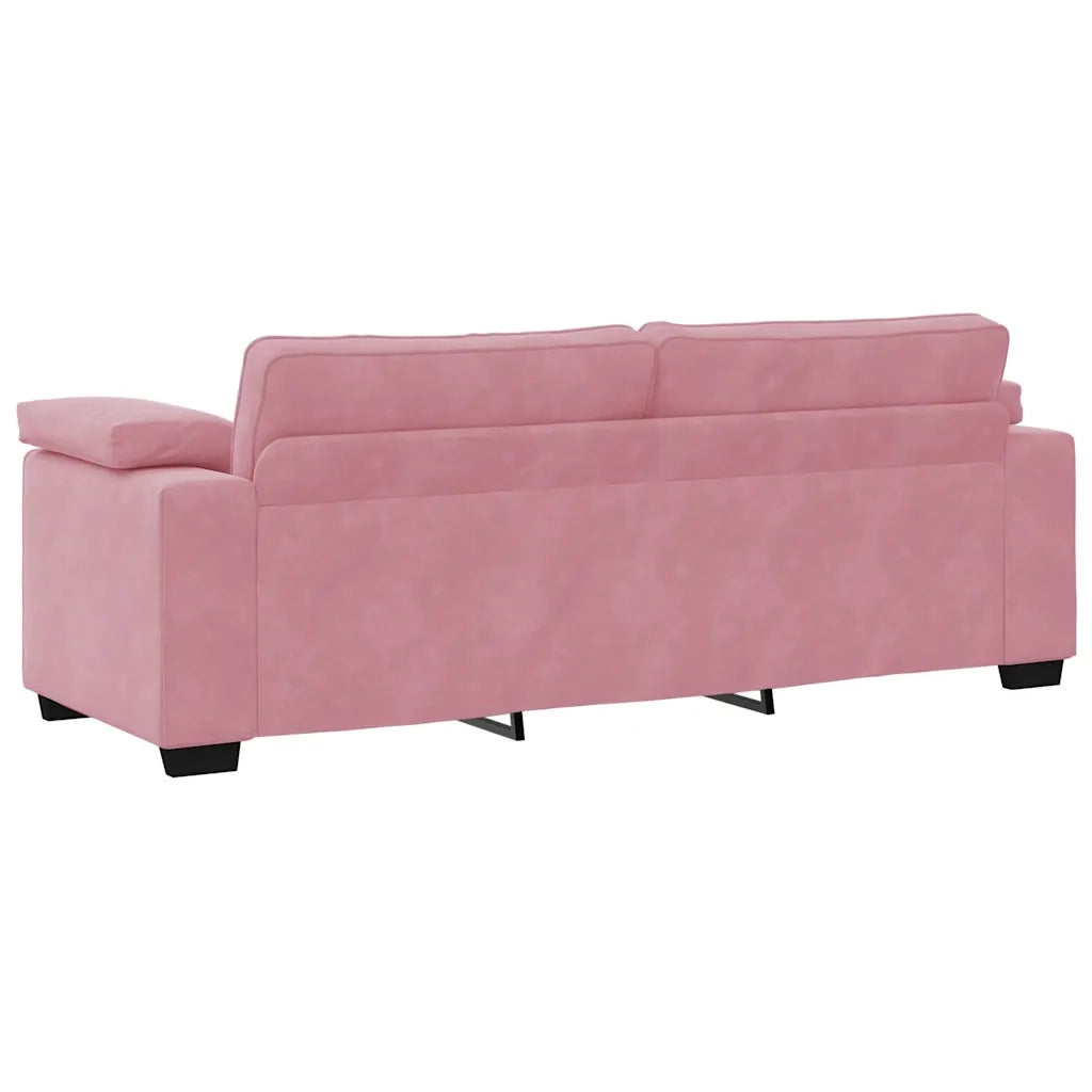 Set di Divani 3 pz con Cuscini rosa in Velluto