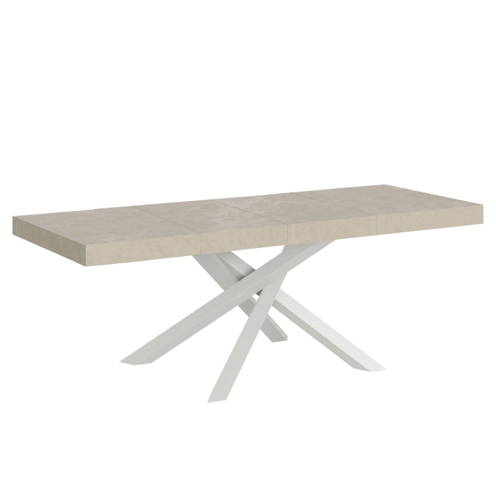 Tavolo Allungabile 200-460x90x77 cm Volantis Premium Cashmere Telaio Bianco