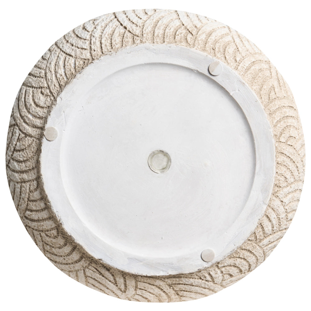 Vaso da fiori beige chiaro in fibra di argilla verniciata per interni ed esterni, rotondo, 31 x 31 x 29 cm alto design moderno soggiorno giardino