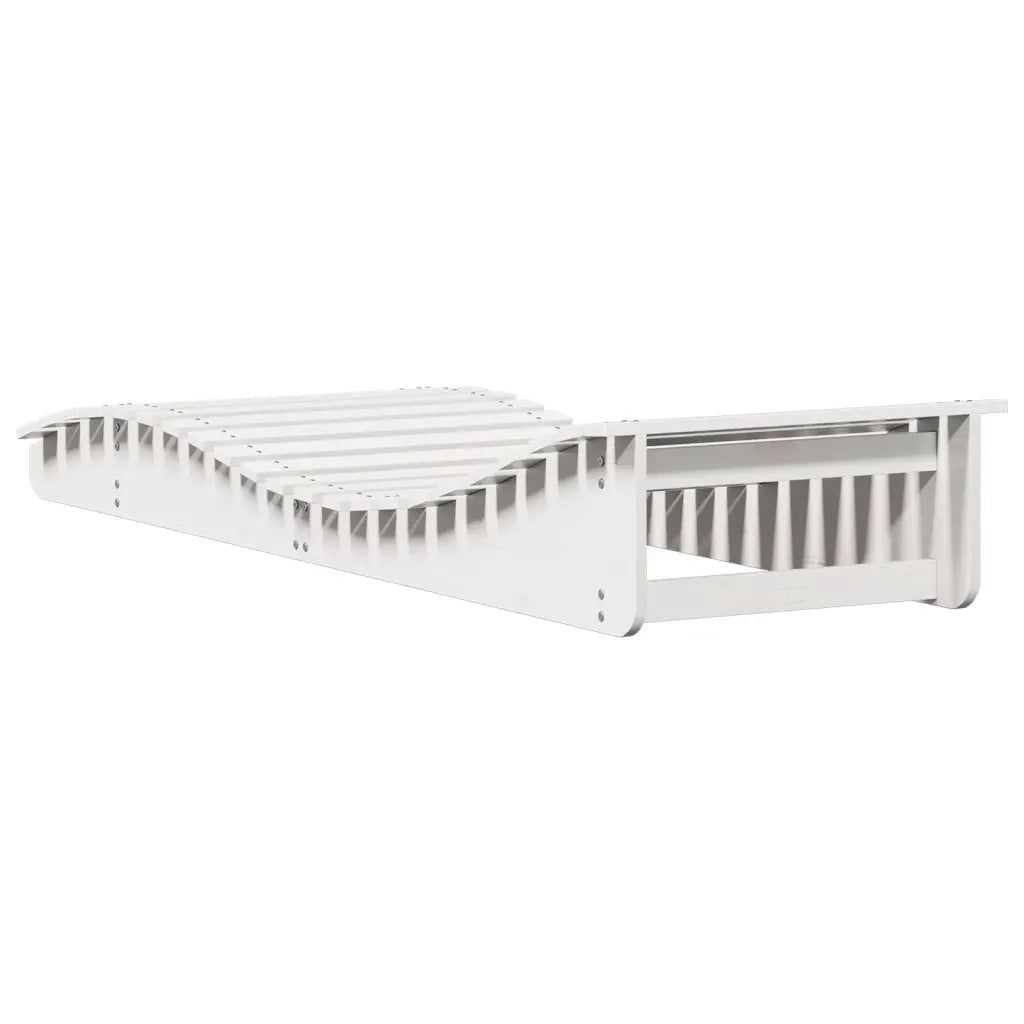 Lettino Prendisole Bianco 205x70x31,5 cm in Legno Massello Pino 832581