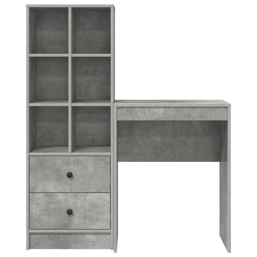 Scrivania con cassetto con lo scaffale 2 pcs Grigio cemento 3337300